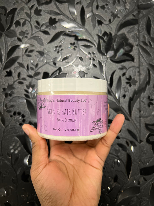 Sage & Geranium Essential Oil Hair & Body Butter 12oz