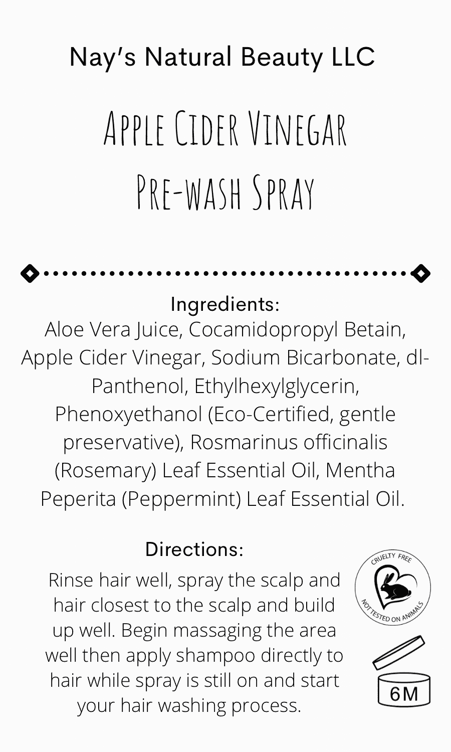 Apple Cider Vinegar Hair Line