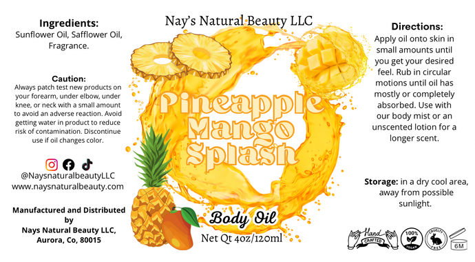 Pineapple Mango Splash Body Oil 4oz