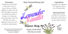 Load image into Gallery viewer, Lavender Vanilla Shimmer Body Oil 4oz
